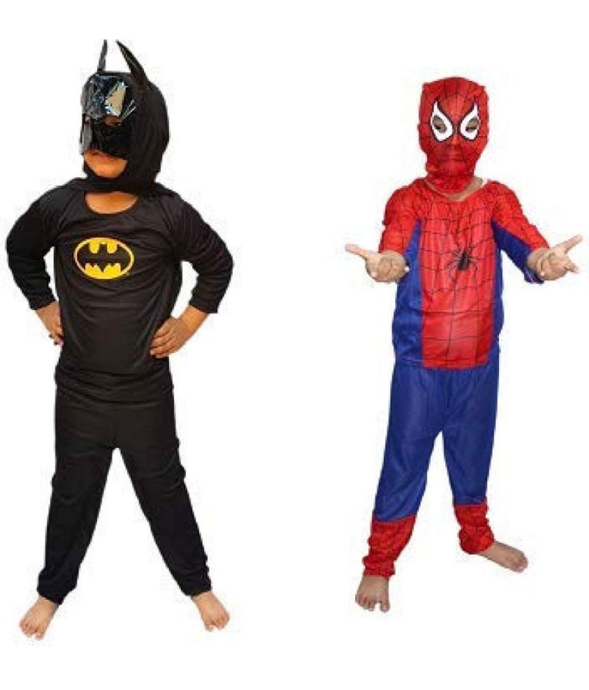     			Kaku Fancy Dresses Super Heros Costume Combo -Multicolor, 7-8 Years, For Boys