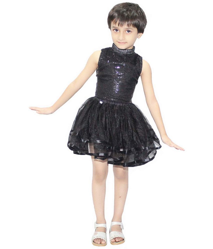     			Kaku Fancy Dresses Tu Tu Skirt Costume,Western Dance Costume -Black, 7-8 Years, For Girls