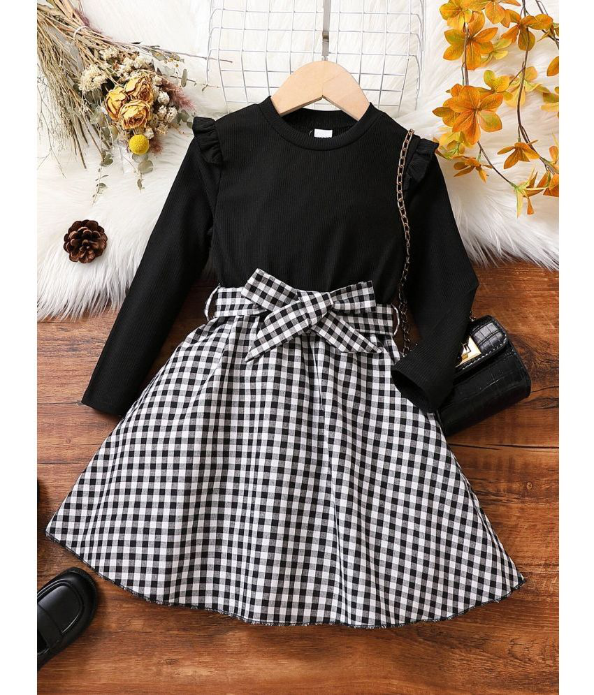     			TIOR Black Polyester Girls A-line Dress ( Pack of 1 )