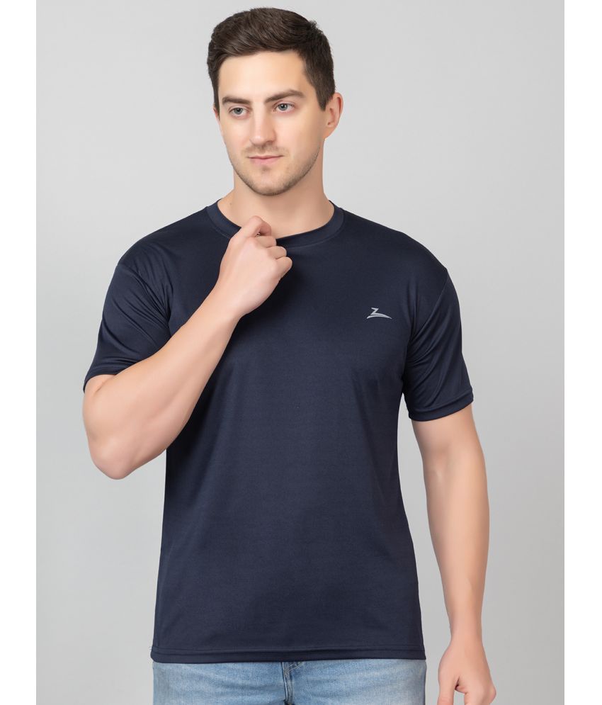     			Zeffit Pack of 1 Polyester Regular Fit Men's T-Shirt ( Navy Blue )