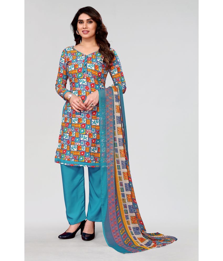     			Kashvi Unstitched Crepe Printed Dress Material - Multicolor ( Pack of 1 )