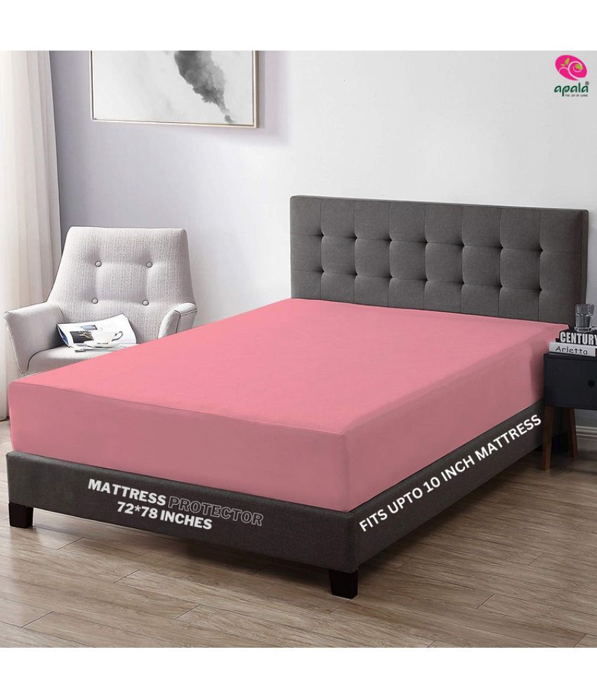     			Apala - Cotton Terry Water Proof Double King Size Mattress Protector - 198 cm (78") x 183 cm (72") - Pink