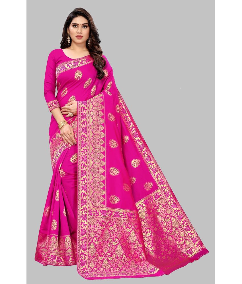     			GARIYA Art Silk Embellished Saree With Blouse Piece - Rani ( Pack of 1 )