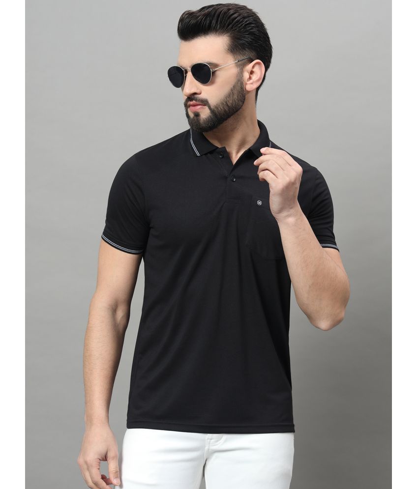     			OGEN Cotton Blend Regular Fit Solid Half Sleeves Men's Polo T Shirt - Black ( Pack of 1 )