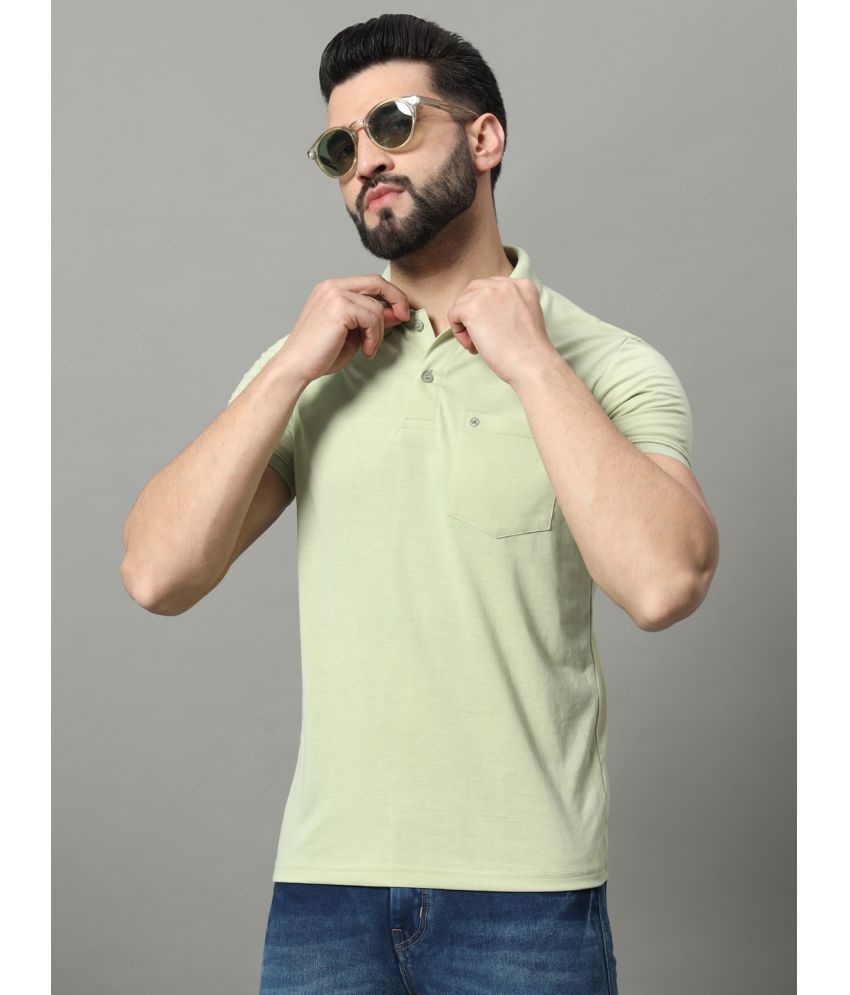     			OGEN Cotton Blend Regular Fit Solid Half Sleeves Men's Polo T Shirt - Sea Green ( Pack of 1 )