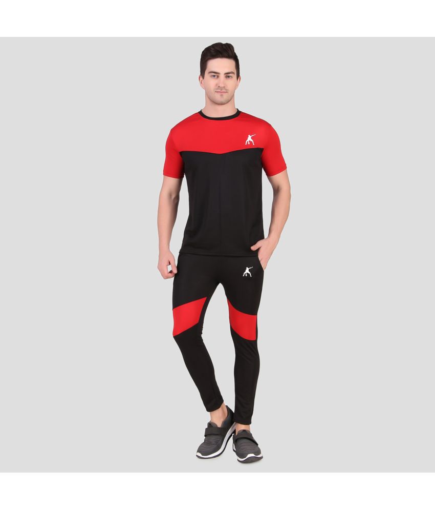     			Preen Black Polyester Regular Fit Solid Men's Sports Tracksuit ( Pack of 1 )