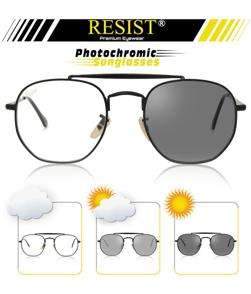     			RESIST EYEWEAR Black Oval Sunglasses ( Pack of 1 )