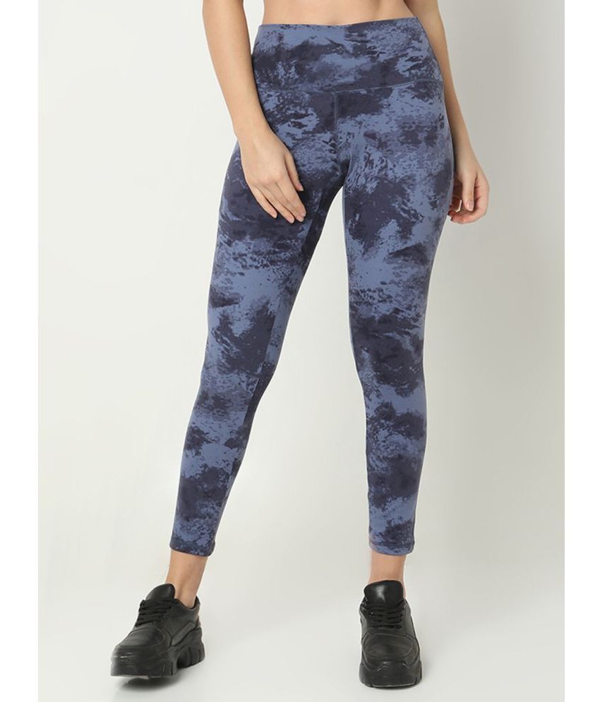     			Smarty Pants Blue Cotton Lycra Printed Tights - Single