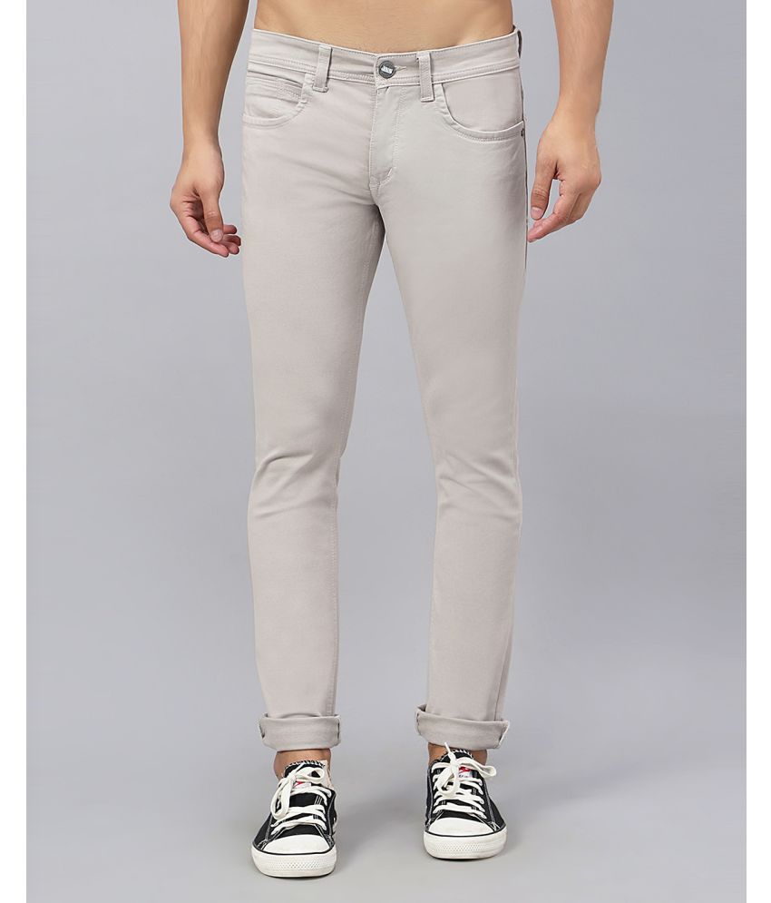     			TCI True Colors Of India Slim Fit Cuffed Hem Men's Jeans - Light Grey ( Pack of 1 )