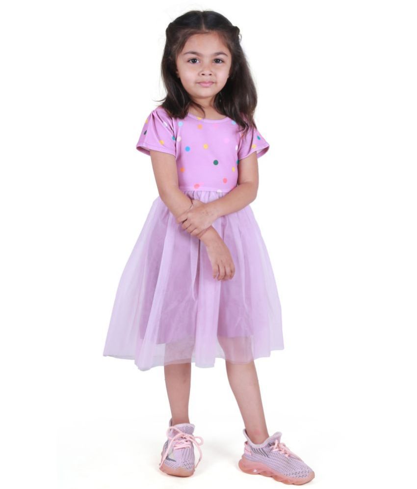     			TIOR Purple Polyester Girls Fit And Flare Dress ( Pack of 1 )