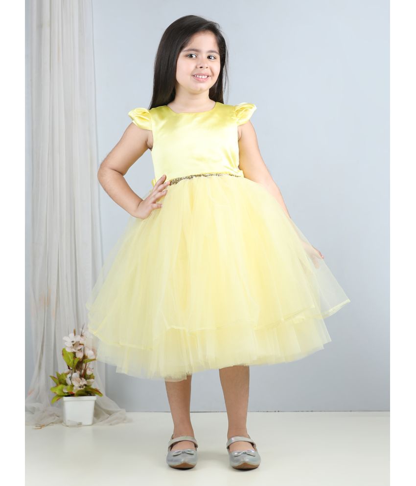     			Toy Balloon Kids Yellow Net Girls Fit And Flare Dress ( Pack of 1 )