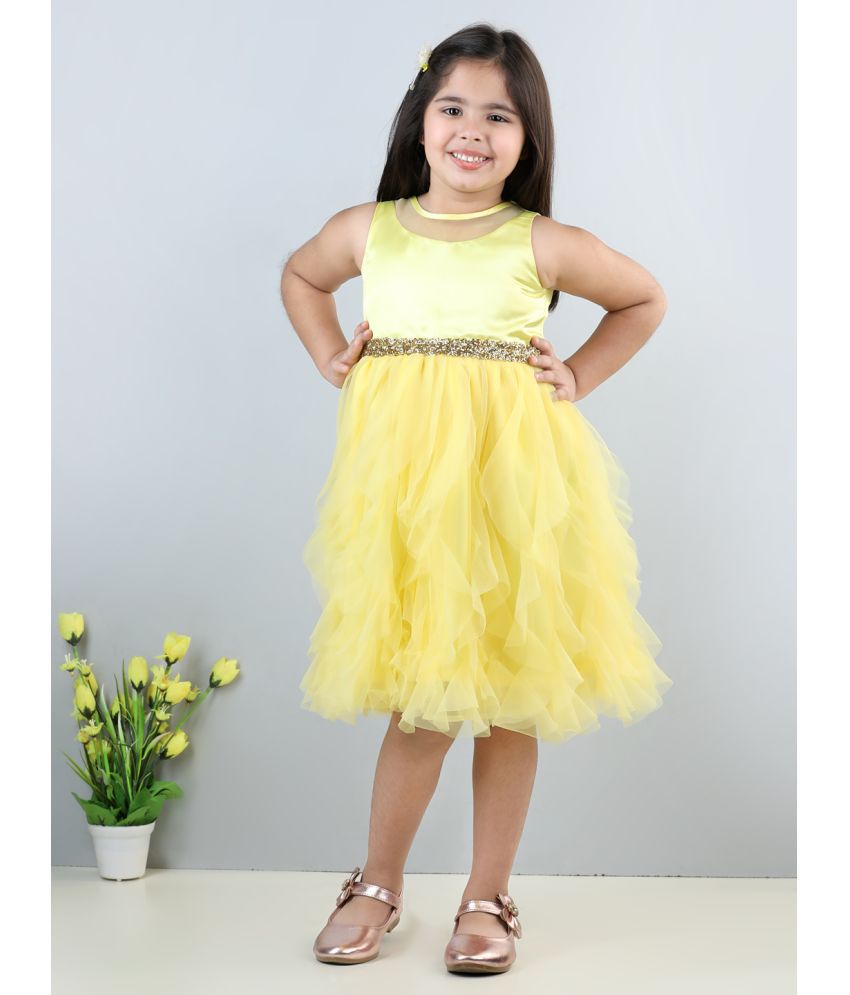     			Toy Balloon Kids Yellow Net Girls Frock ( Pack of 1 )