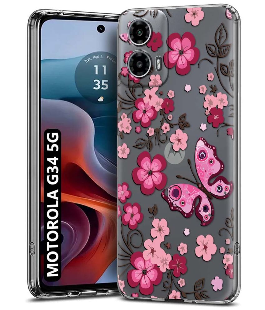     			Fashionury Multicolor Printed Back Cover Silicon Compatible For MOTOROLA G34 5G ( Pack of 1 )