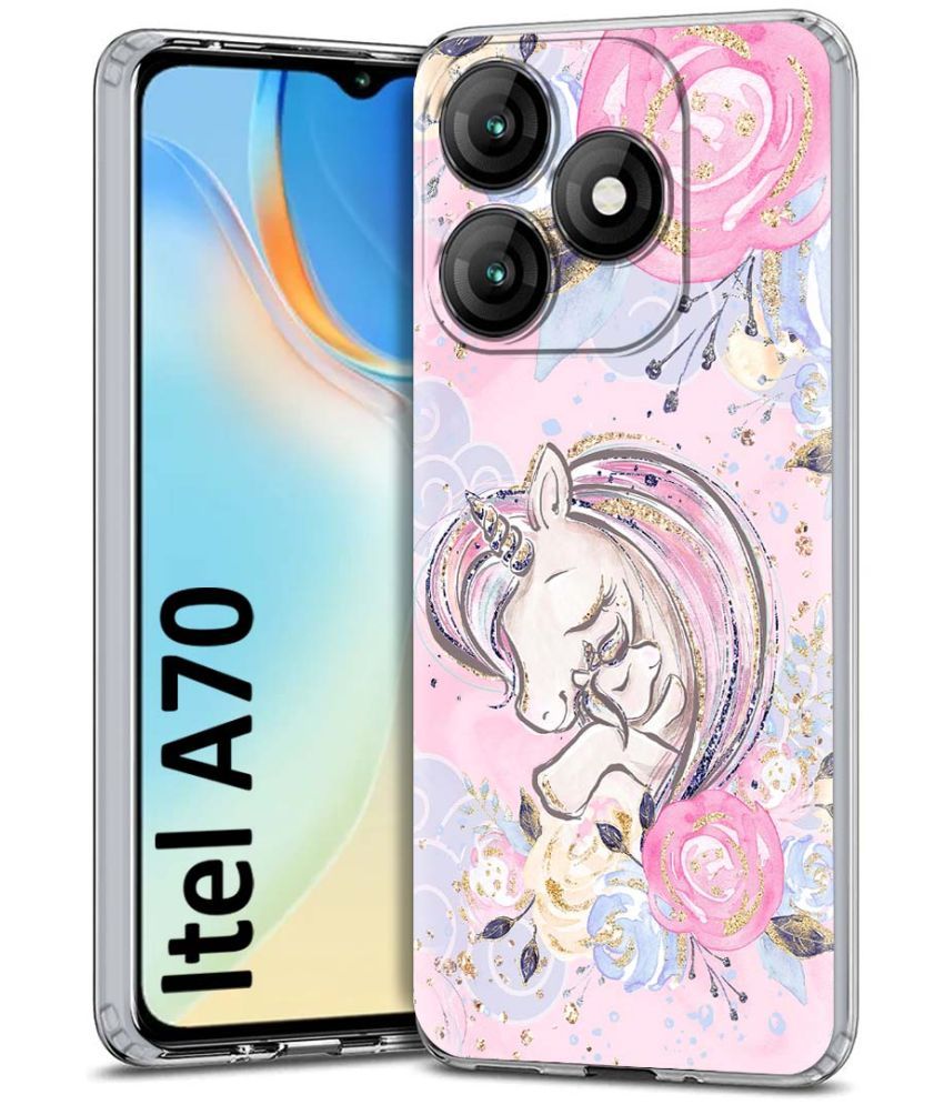     			Fashionury Multicolor Printed Back Cover Silicon Compatible For Itel A70 ( Pack of 1 )