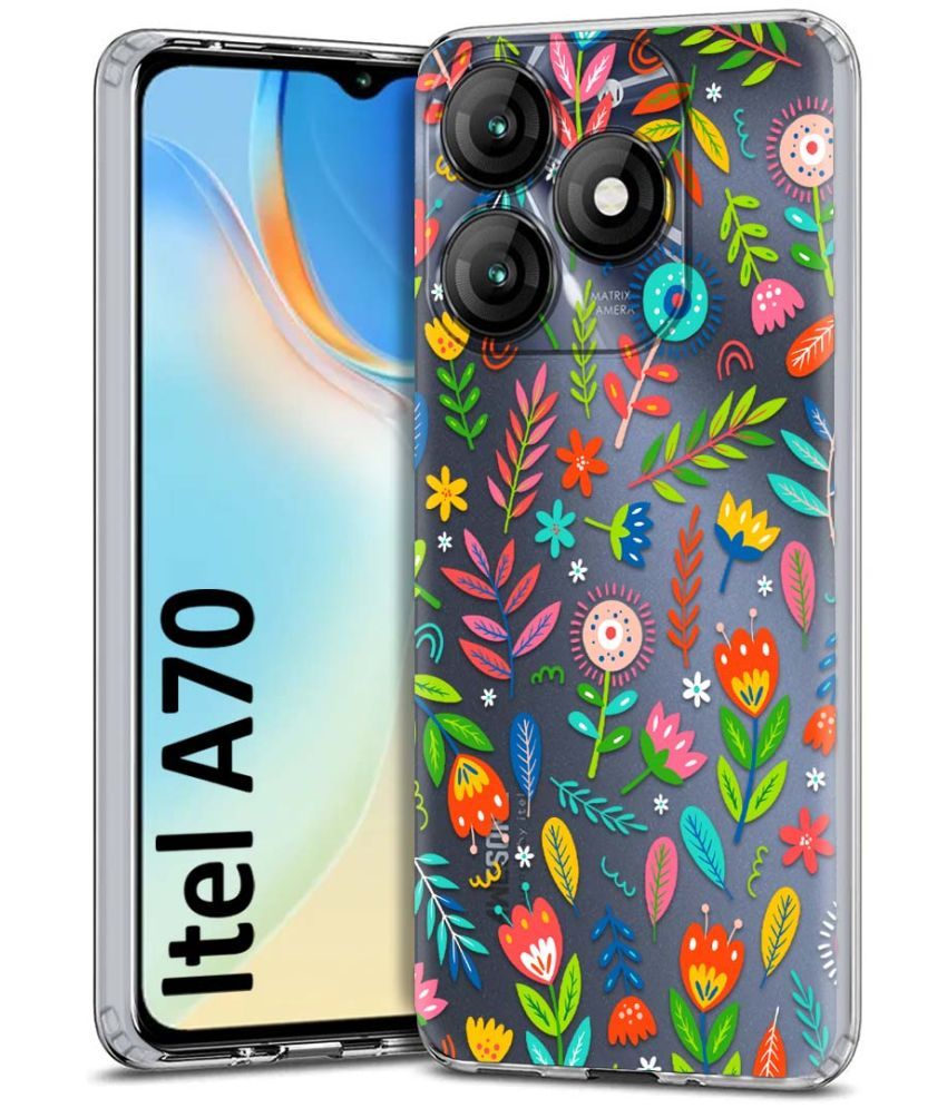     			Fashionury Multicolor Printed Back Cover Silicon Compatible For Itel A70 ( Pack of 1 )