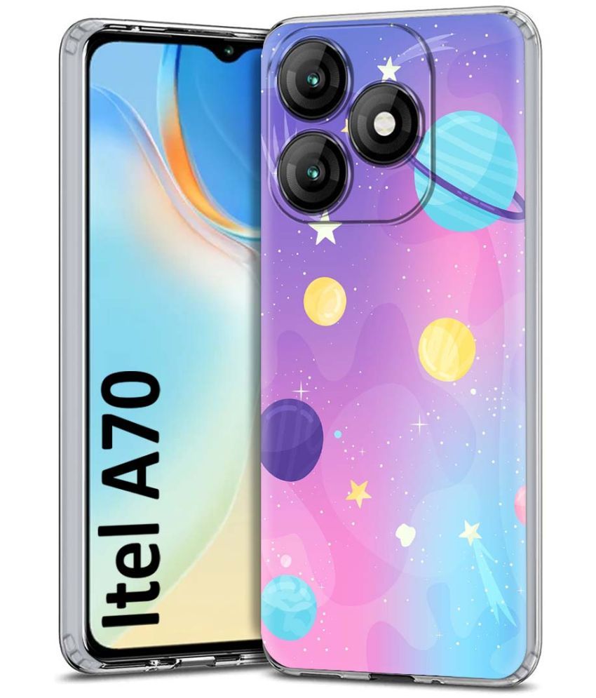     			Fashionury Multicolor Printed Back Cover Silicon Compatible For Itel A70 ( Pack of 1 )