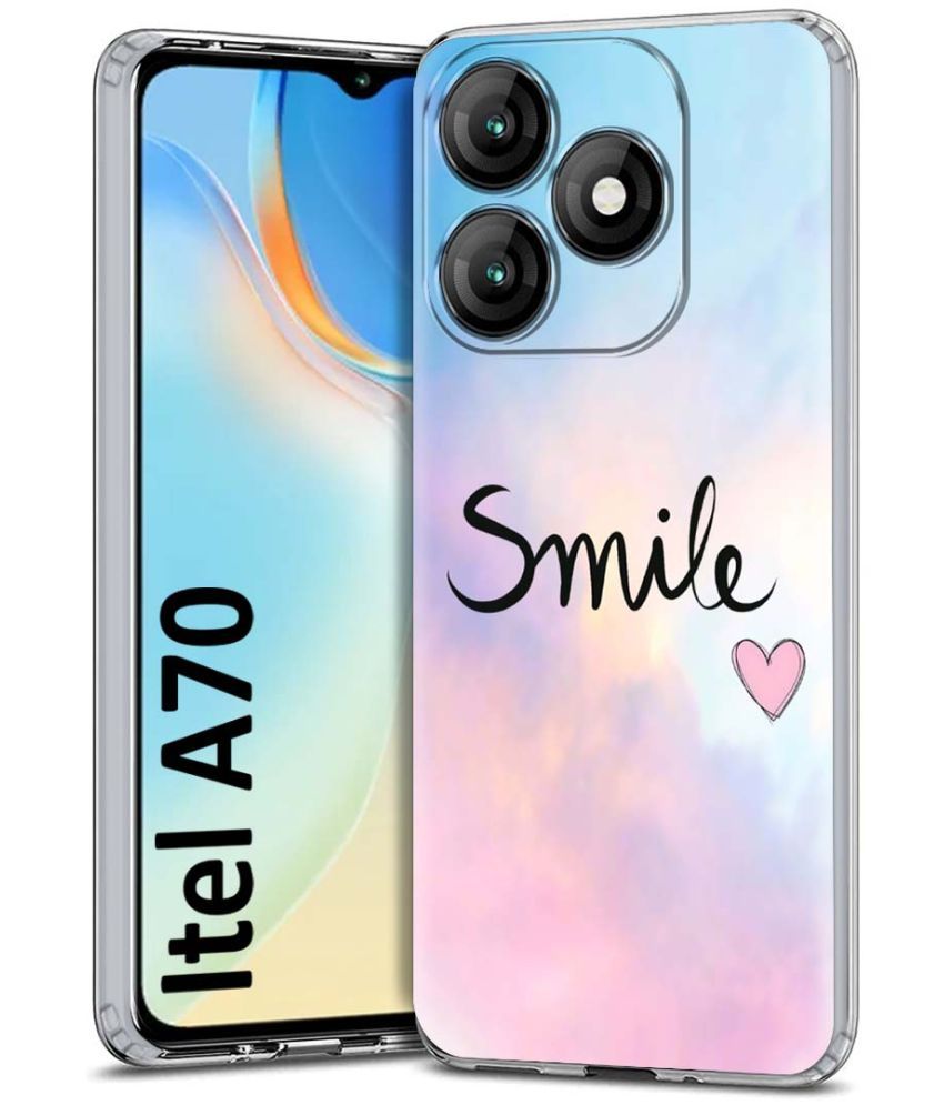     			Fashionury Multicolor Printed Back Cover Silicon Compatible For Itel A70 ( Pack of 1 )