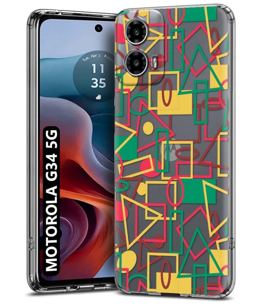     			Fashionury Multicolor Printed Back Cover Silicon Compatible For MOTOROLA G34 5G ( Pack of 1 )