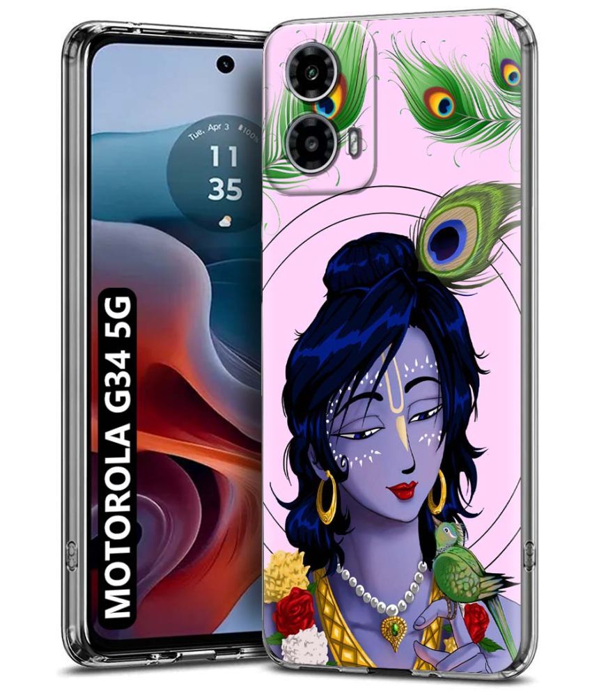     			Fashionury Multicolor Printed Back Cover Silicon Compatible For MOTOROLA G34 5G ( Pack of 1 )