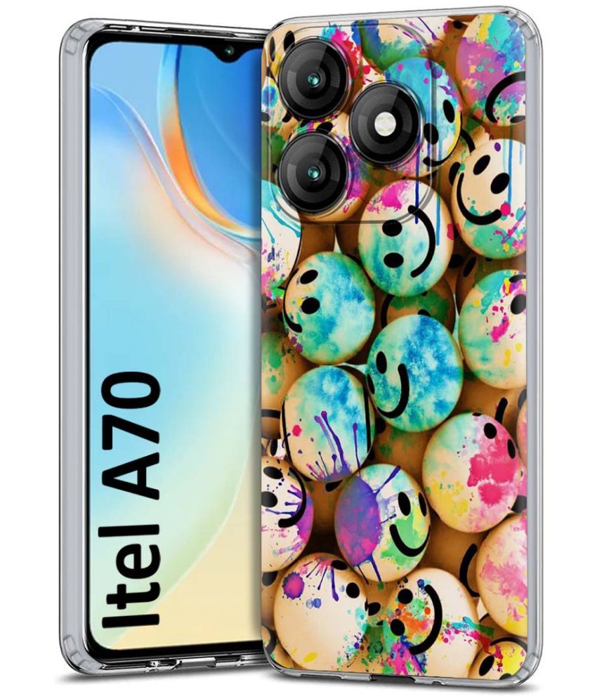     			Fashionury Multicolor Printed Back Cover Silicon Compatible For Itel A70 ( Pack of 1 )