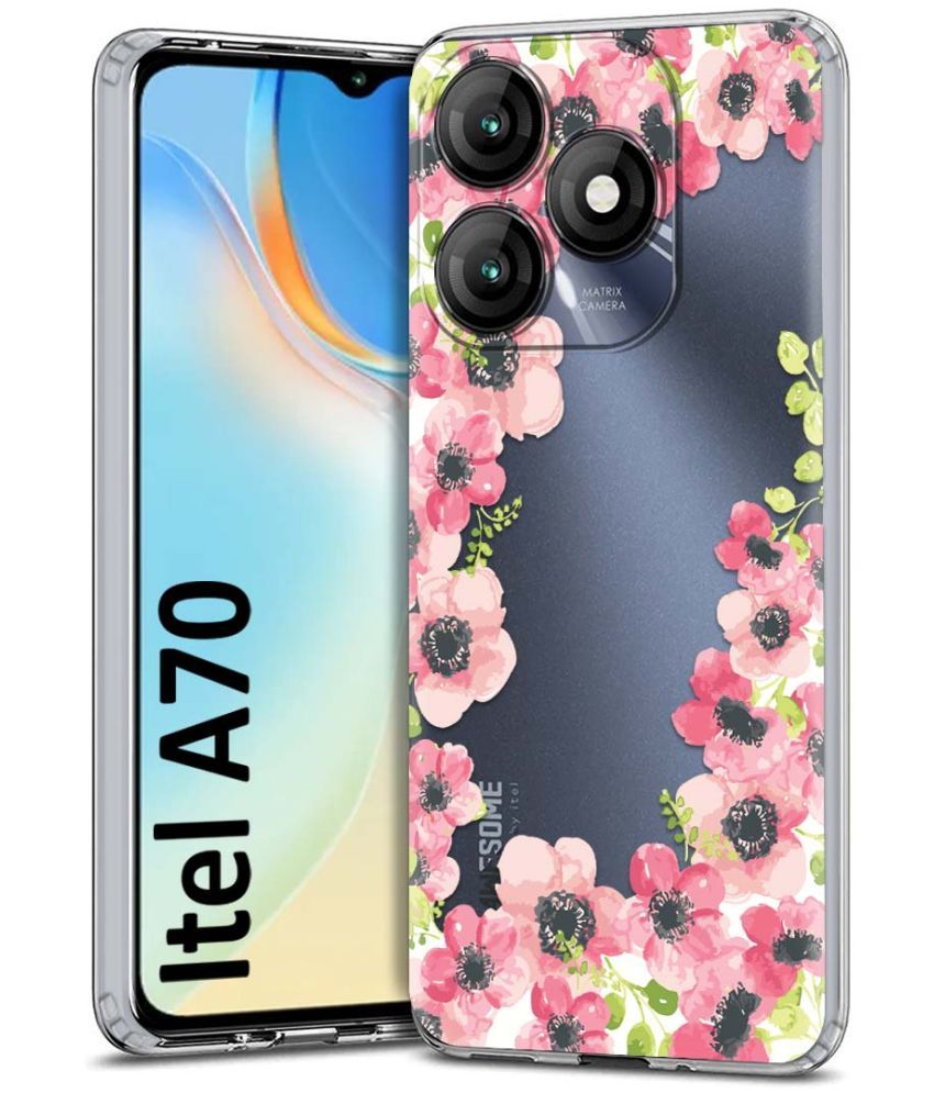     			Fashionury Multicolor Printed Back Cover Silicon Compatible For Itel A70 ( Pack of 1 )