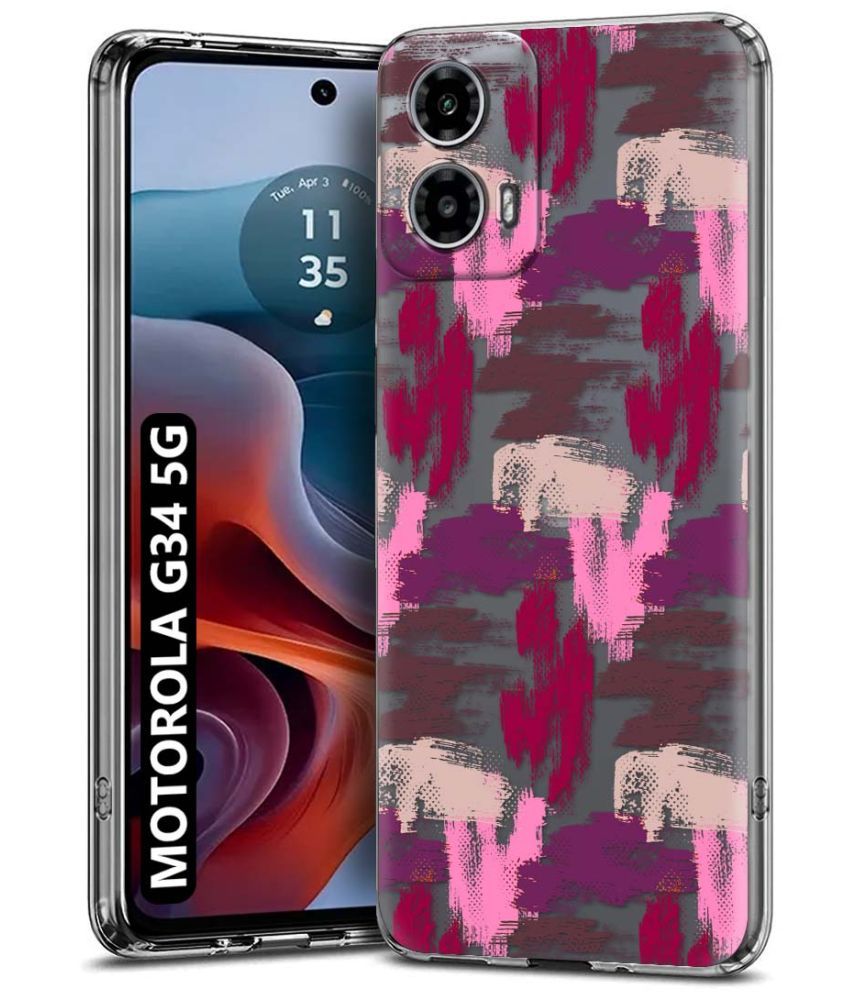     			NBOX Multicolor Printed Back Cover Silicon Compatible For MOTOROLA G34 5G ( Pack of 1 )