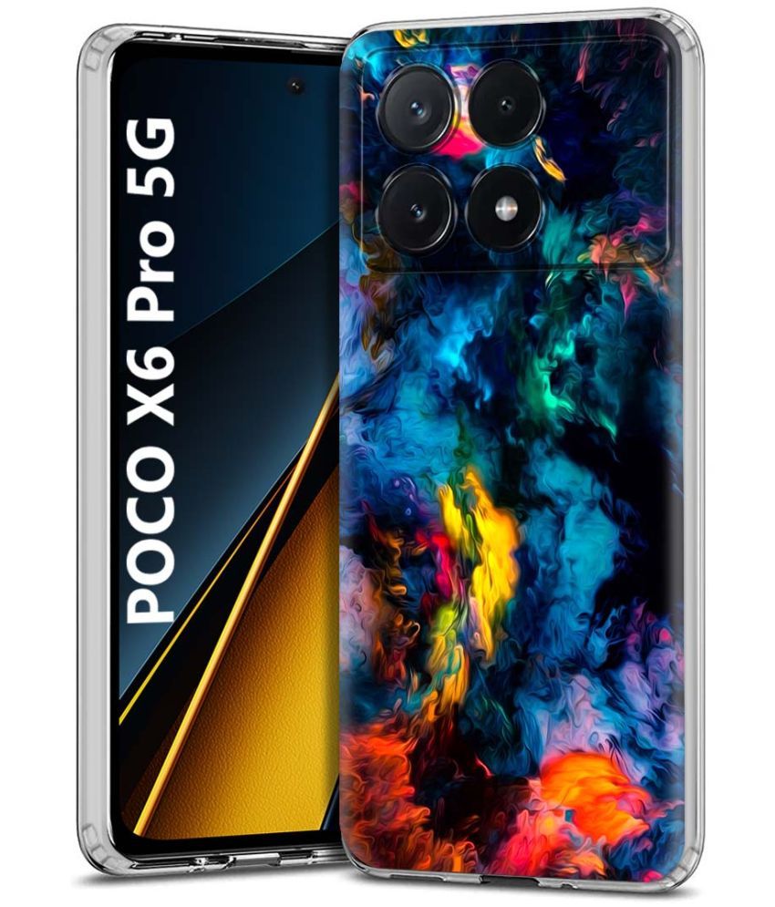     			NBOX Multicolor Printed Back Cover Silicon Compatible For POCO X6 Pro 5G ( Pack of 1 )