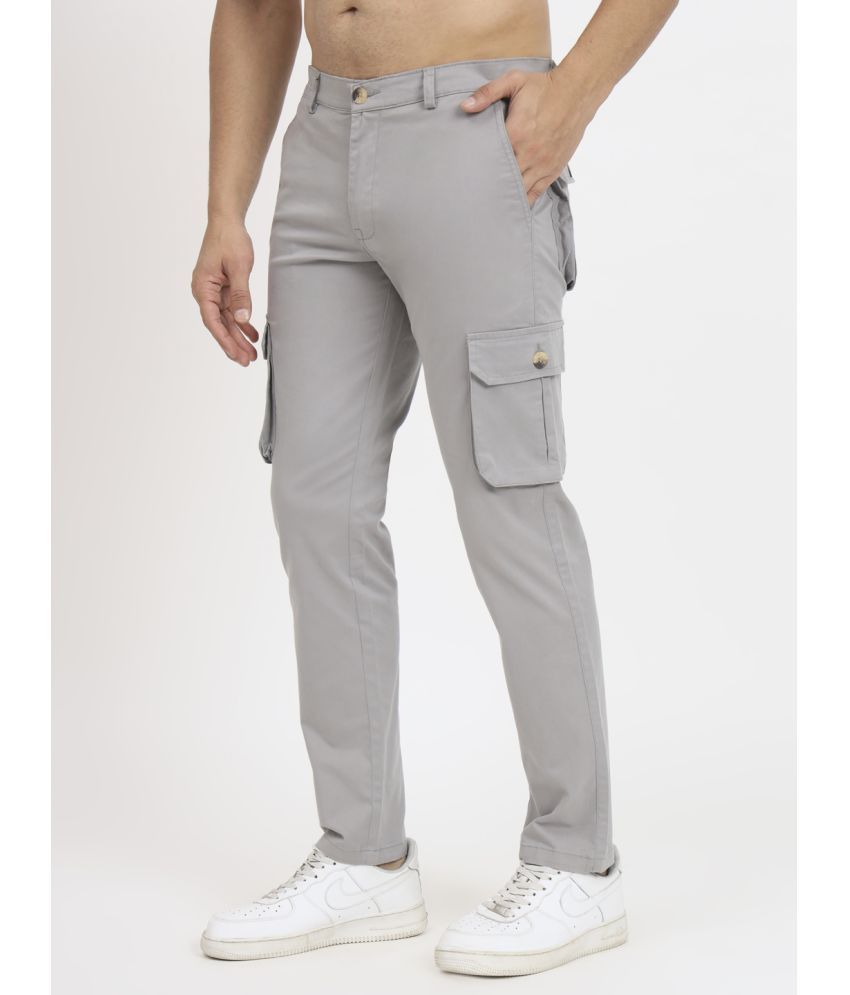     			RAGZO Regular Flat Men's Cargos - Light Grey ( Pack of 1 )