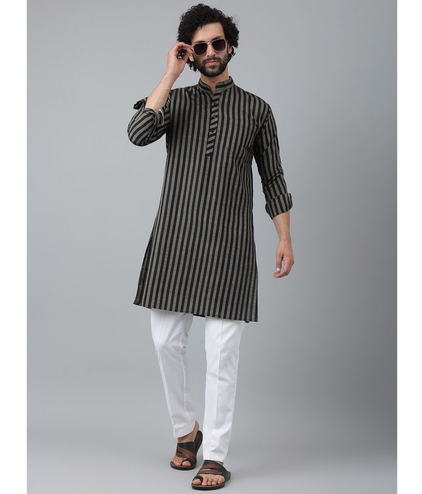     			RIAG Black Cotton Regular Fit Men's Kurta Pyjama Set ( Pack of 1 )