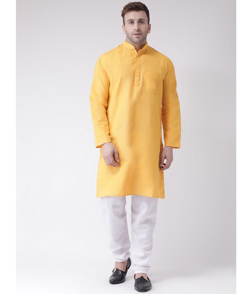     			RIAG Mustard Cotton Regular Fit Men's Kurta Pyjama Set ( Pack of 1 )