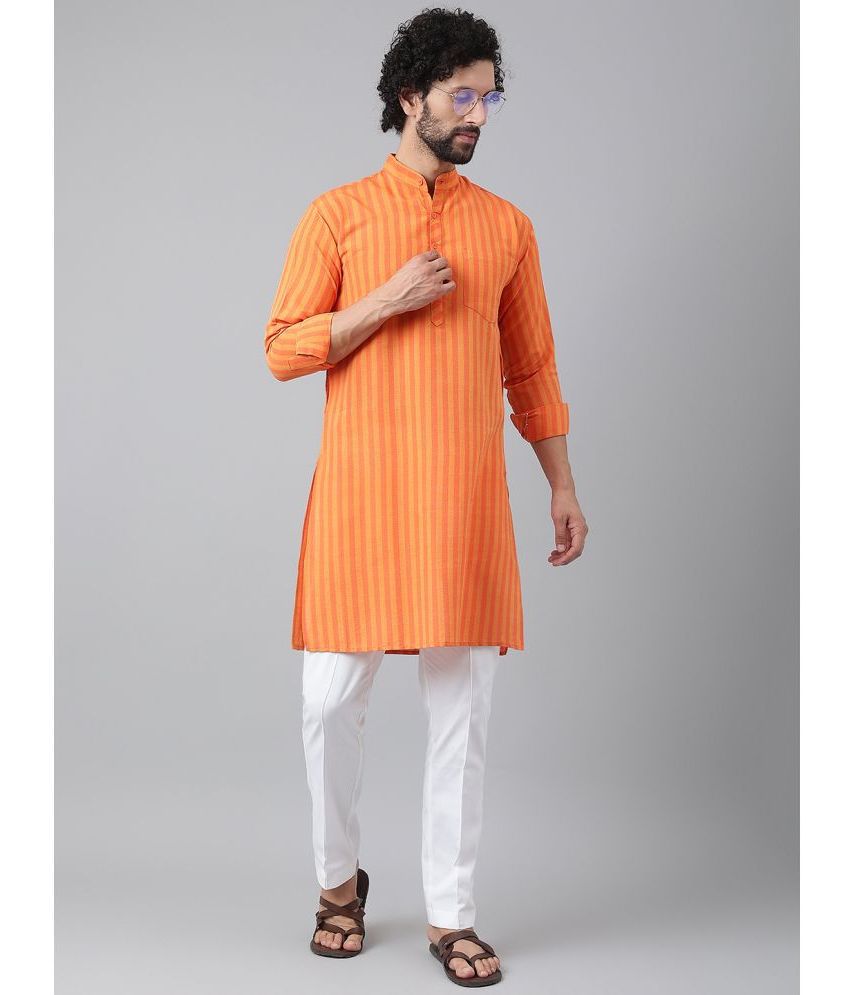     			RIAG Orange Cotton Regular Fit Men's Kurta Pyjama Set ( Pack of 1 )