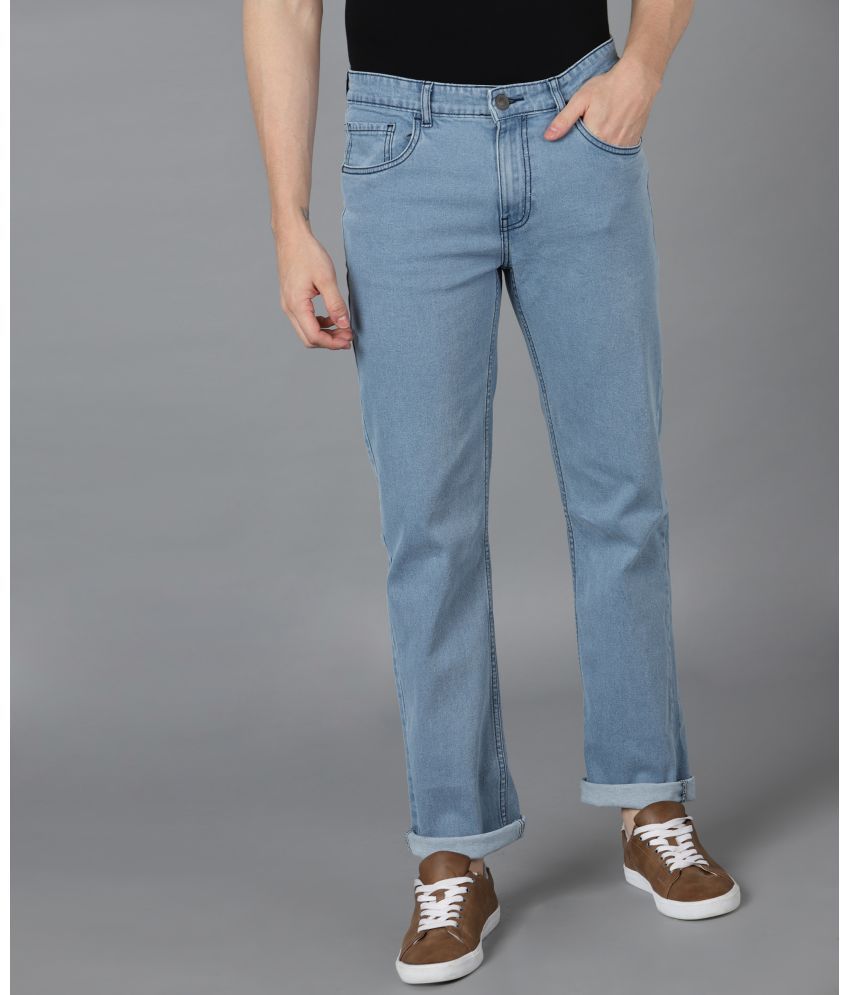     			Urbano Fashion Regular Fit Cuffed Hem Men's Jeans - Light Blue ( Pack of 1 )
