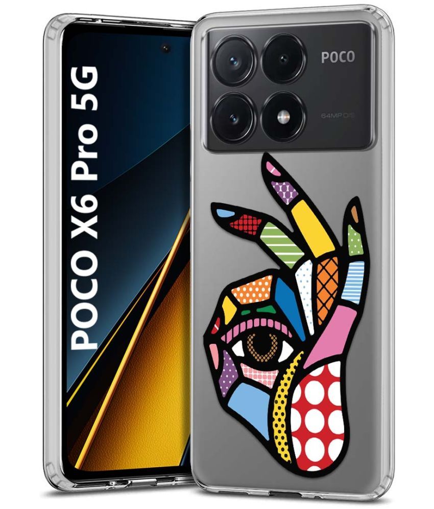     			Fashionury Multicolor Printed Back Cover Silicon Compatible For POCO X6 Pro 5G ( Pack of 1 )