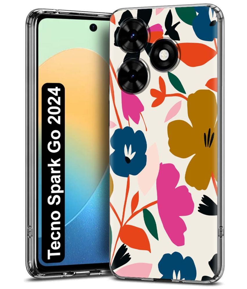     			Fashionury Multicolor Printed Back Cover Silicon Compatible For Tecno Spark Go 2024 ( Pack of 1 )