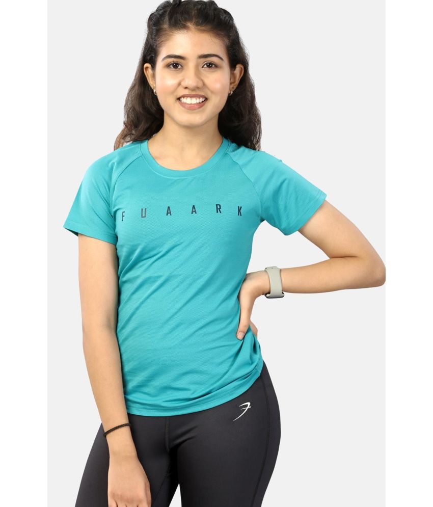     			Fuaark Turquoise Polyester Lycra Tees - Single