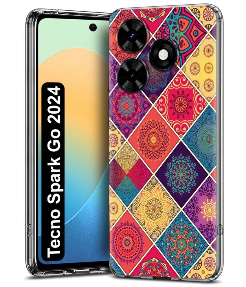     			NBOX Multicolor Printed Back Cover Silicon Compatible For Tecno Spark Go 2024 ( Pack of 1 )