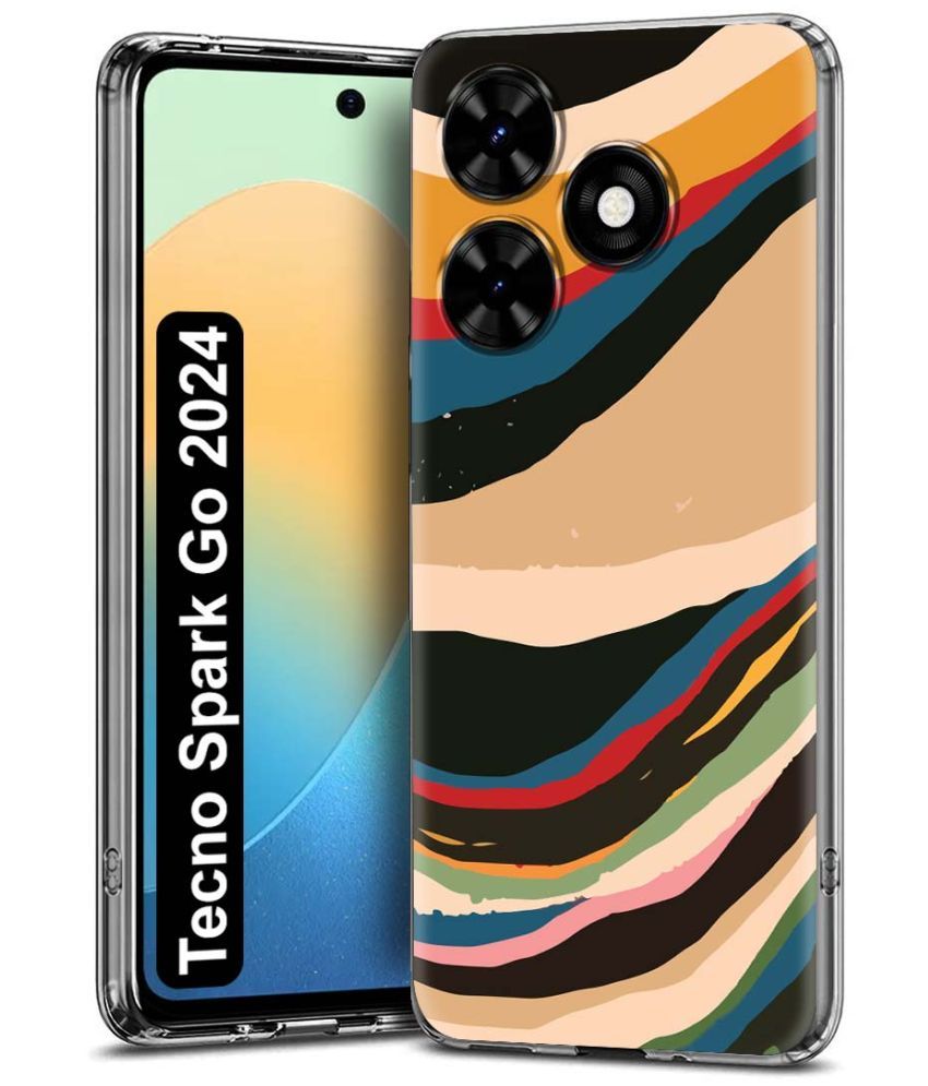     			NBOX Multicolor Printed Back Cover Silicon Compatible For Tecno Spark Go 2024 ( Pack of 1 )