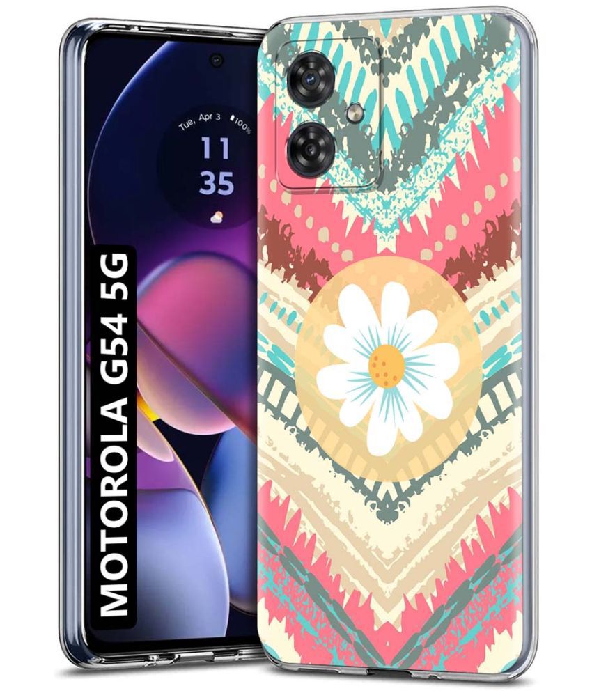     			NBOX Multicolor Printed Back Cover Silicon Compatible For Motorola G54 5G ( Pack of 1 )