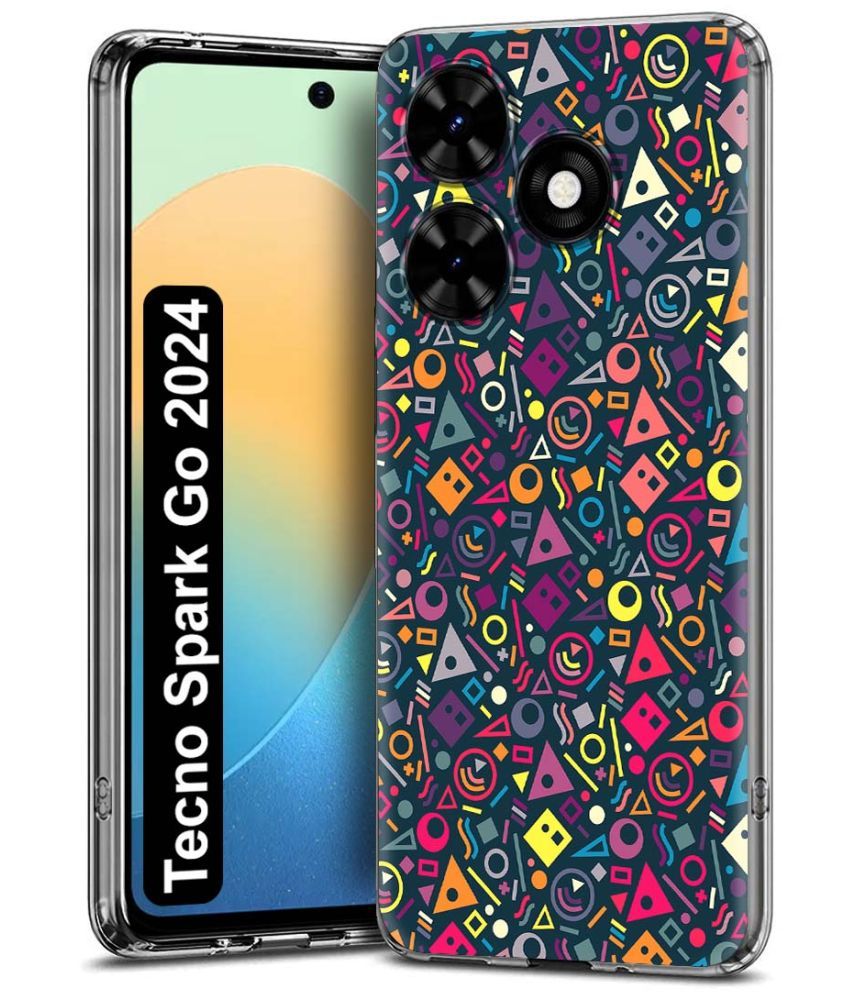     			NBOX Multicolor Printed Back Cover Silicon Compatible For Tecno Spark Go 2024 ( Pack of 1 )