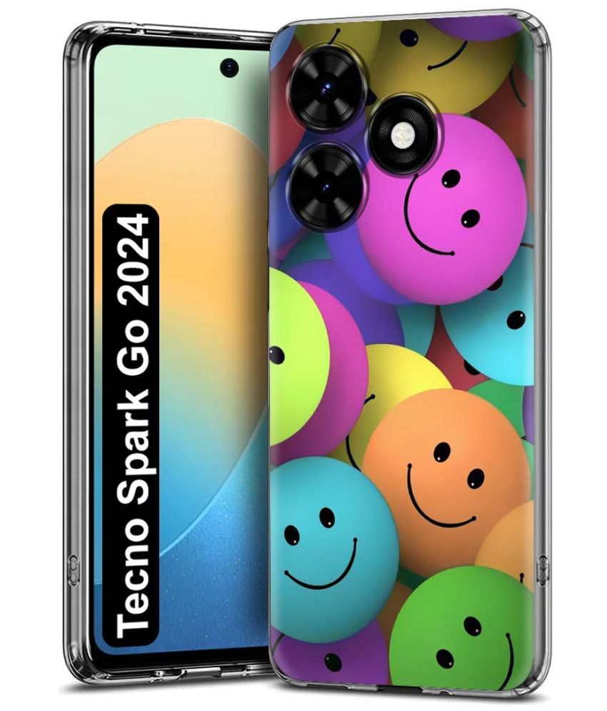     			NBOX Multicolor Printed Back Cover Silicon Compatible For Tecno Spark Go 2024 ( Pack of 1 )