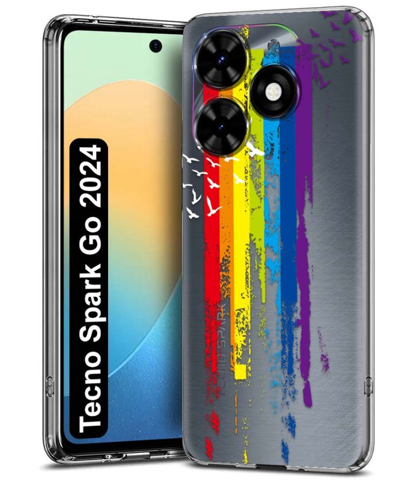     			NBOX Multicolor Printed Back Cover Silicon Compatible For Tecno Spark Go 2024 ( Pack of 1 )