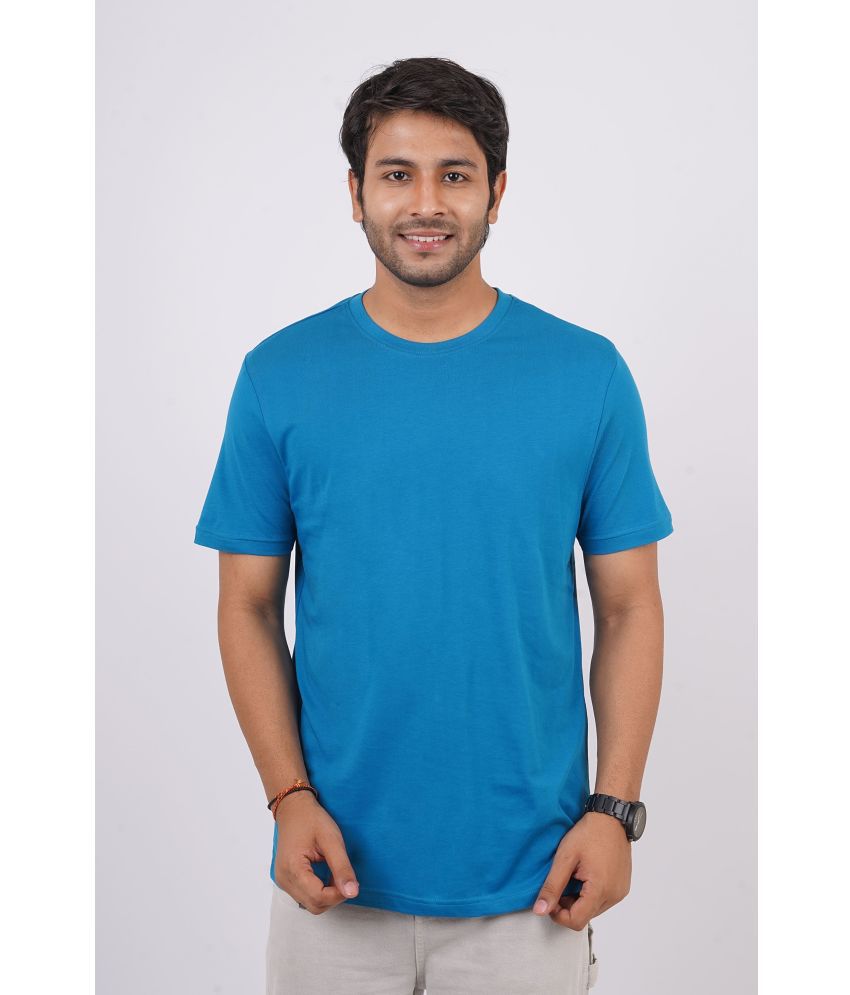     			Red Line 100% Cotton Regular Fit Solid Half Sleeves Men's T-Shirt - Blue ( Pack of 1 )
