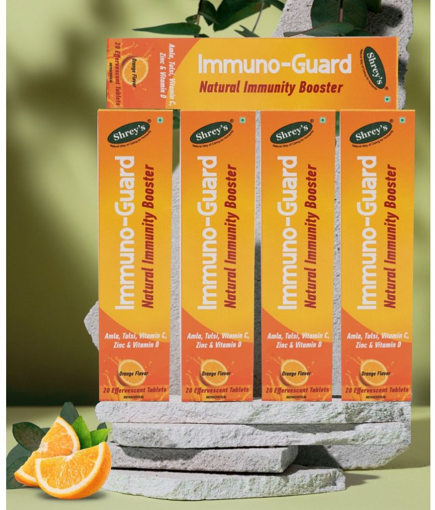     			Shrey's Immuno-Guard Vitanin C 1000 mg with Amla, Tulsi, Zinc & Vitamin D 20 no.s Orange Minerals Tablets Pack of 5