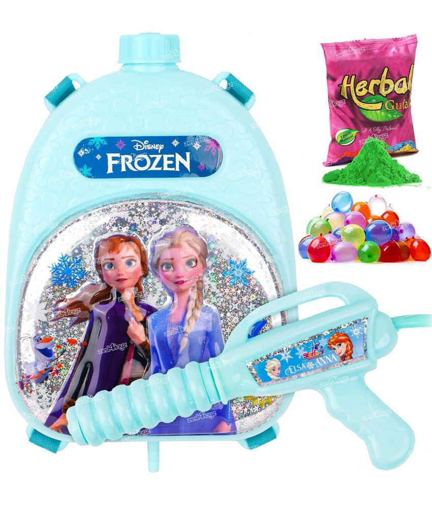     			Zest 4 Toyz Holi Pichkari Water Gun for Kids Boy Girl Powerful High Pressure Tank Spray with 100 Balloon, Frozen (Platinum Tank)