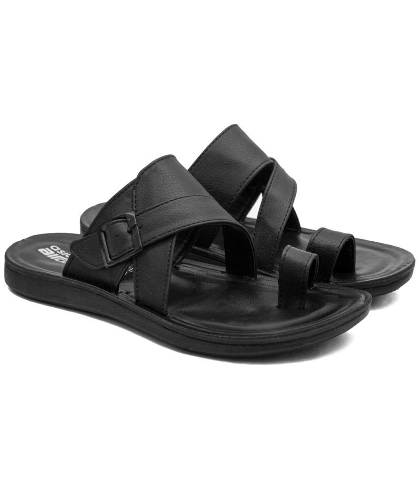     			ASIAN Black Men's Leather Slipper