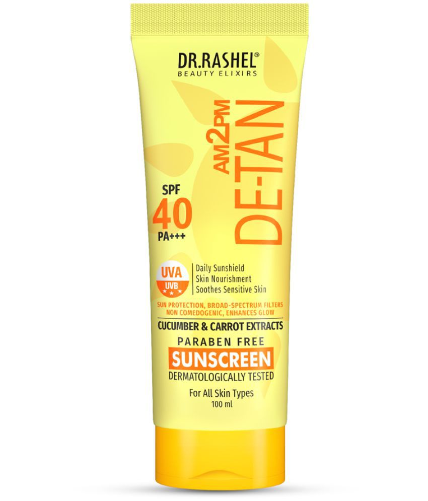     			DR.RASHEL SPF 40 PA+++ DE- TAN Sunscreen Cream For Face & Body Suties All Skin Type 100ml