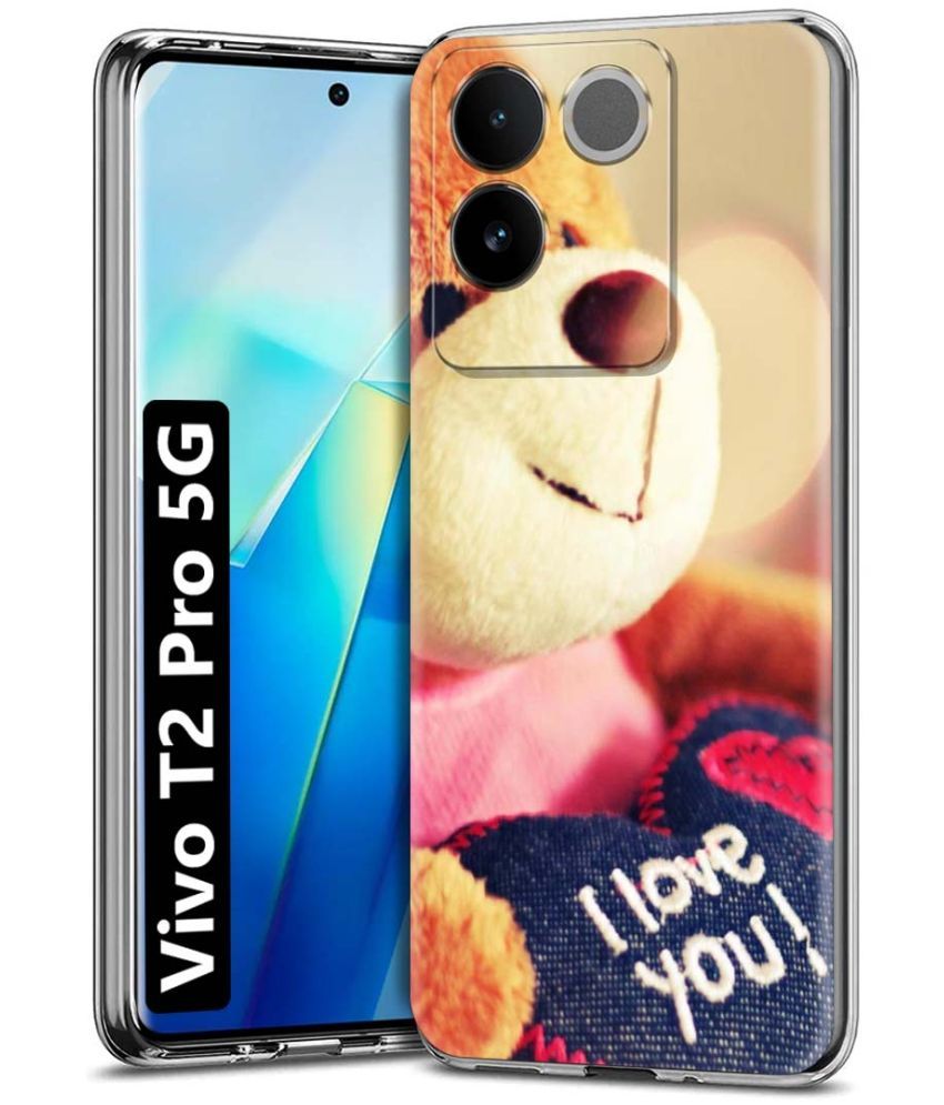     			Fashionury Multicolor Printed Back Cover Silicon Compatible For Vivo T2 Pro 5G ( Pack of 1 )