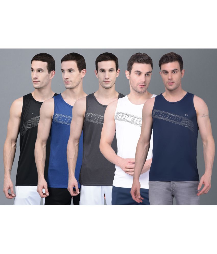     			Force NXT Pack of 5 Polyester Men's Vest ( Multi )