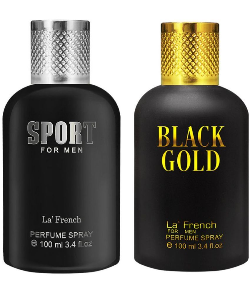     			LA FRENCH Black Gold & Sport Deodorant Spray & Perfume For Men 200ml ( Pack of 2 )