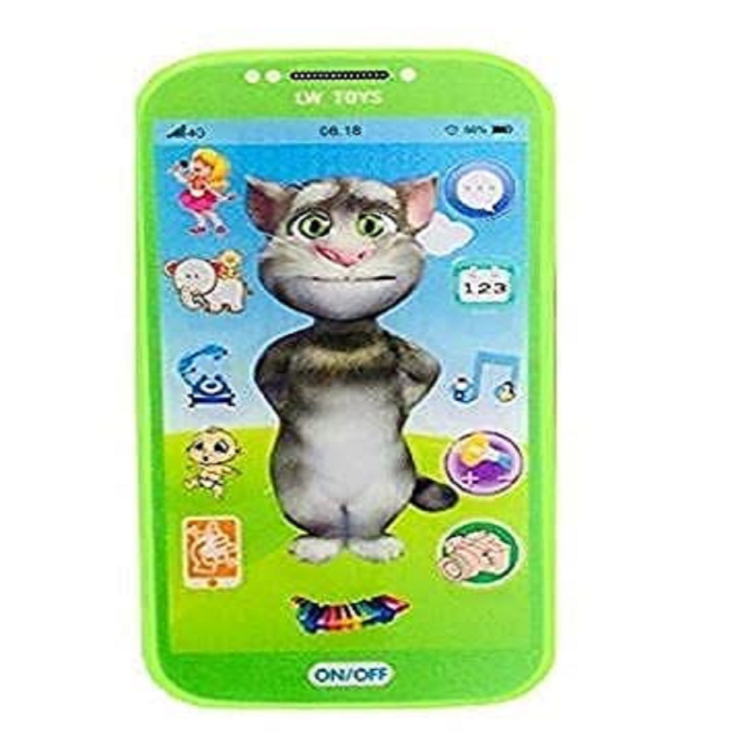     			My Talking First Learning Kids Mobile Smartphone with Touch Screen and Multiple Sound Effects, Along with Neck Holder for Boys & Girls (Tom Cat)
